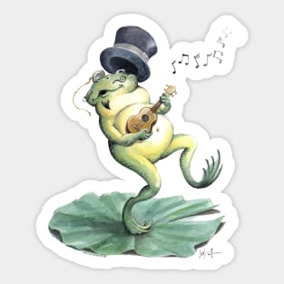 Dancing Ukulele Frog Sticker